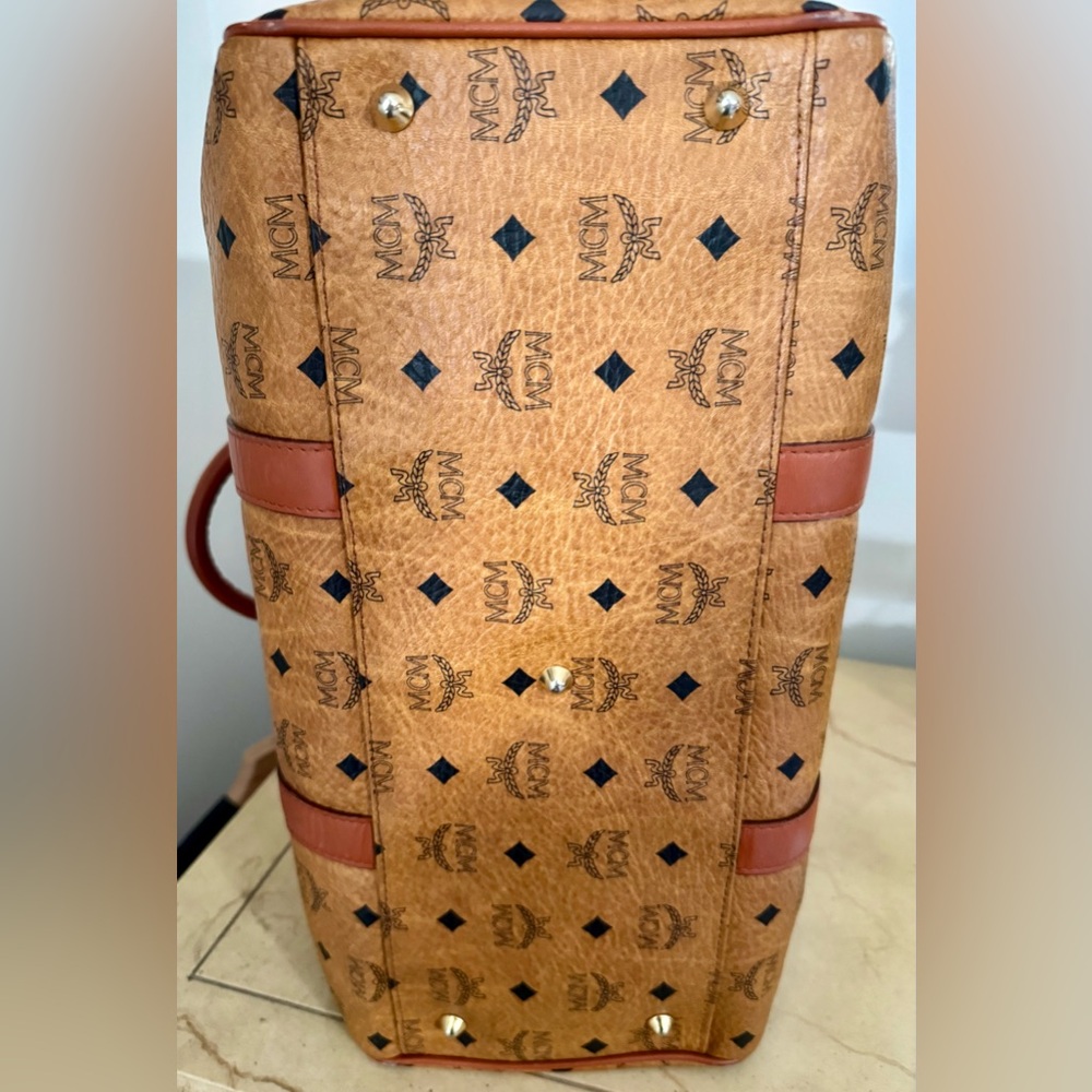 MCM VISETOS CONGNAC BOSTON BAG GOLF COLLECTON MADE IN GERMANY EUC COA INCLUDED - Picture 6 of 17